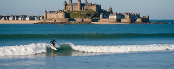 surf à Le Sillon à Saint Malo