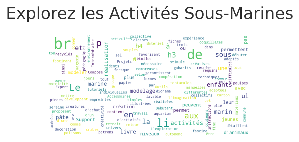 Les activités créatives autour du monde sous-marin Les activités créatives autour du monde sous-marin